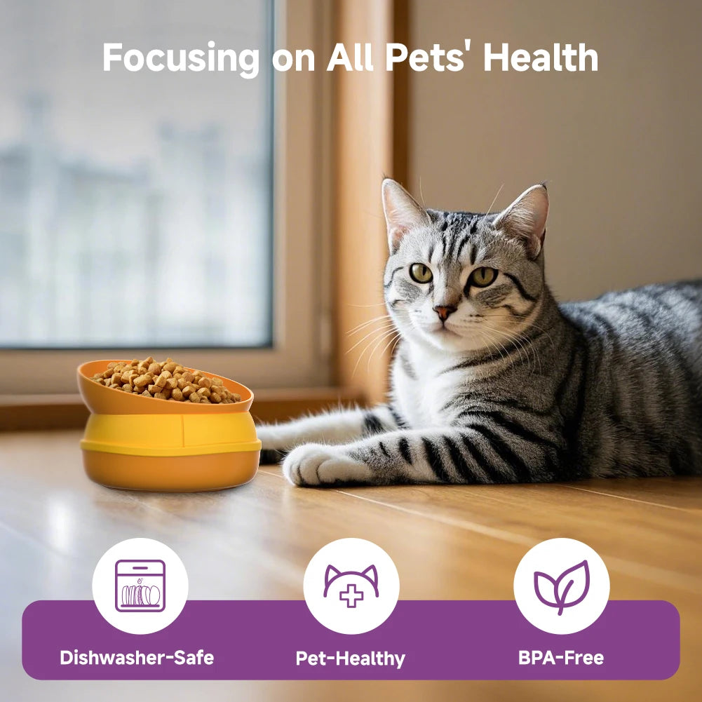 Pet Bowls Elevated Bowl Slow Feeder Lick Mat Non-slip Bowl Tilted Bowl 5-in-1 Burger Set Cat Dog Food Pet Bowls for Dog Cat Food