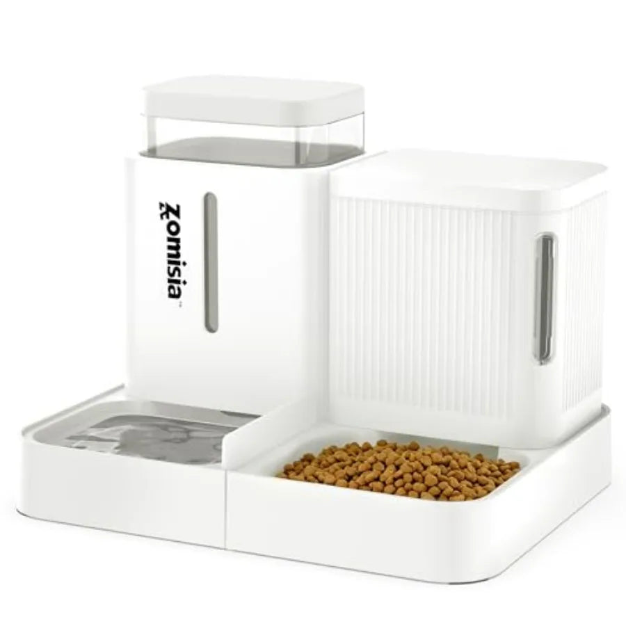 Gravity Dog Food and Water Dispenser 2 in 1 Automatic Dog Feeder with 180 Degree Rotatable 2 Pack Large Capacity Self Feeding f