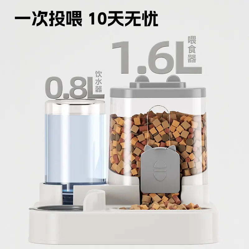 New Cat Automatic Feeding and Water Dispenser Dog Bowl Cat Basin 2-in-1 Water Dispenser Pet Bestseller