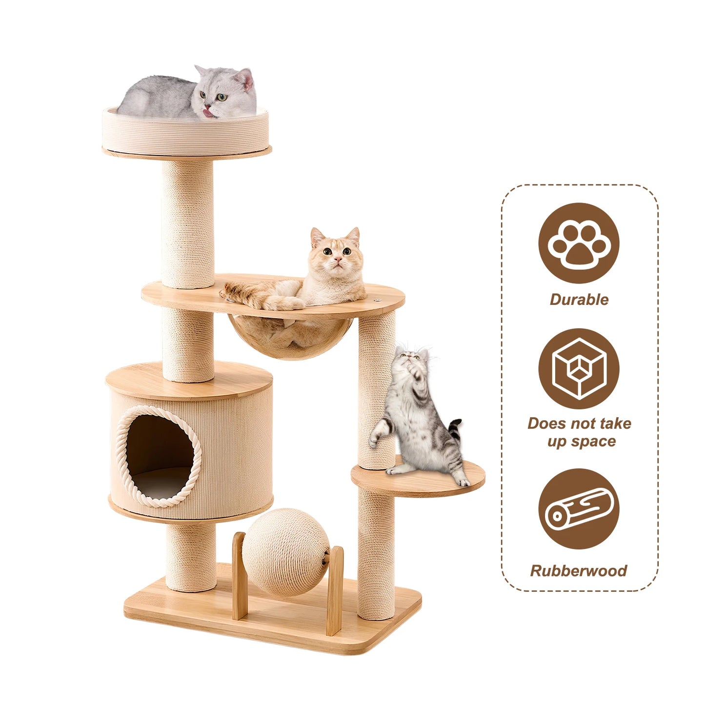 Indoor Cat Climbing Nests Wear Resist Handwoven Tower Baskets Breathable Pet Supplies Climbing Frame