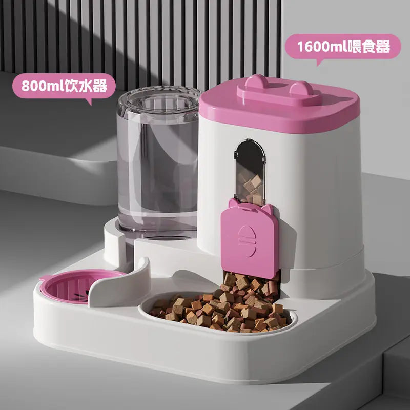 New Cat Automatic Feeding and Water Dispenser Dog Bowl Cat Basin 2-in-1 Water Dispenser Pet Bestseller