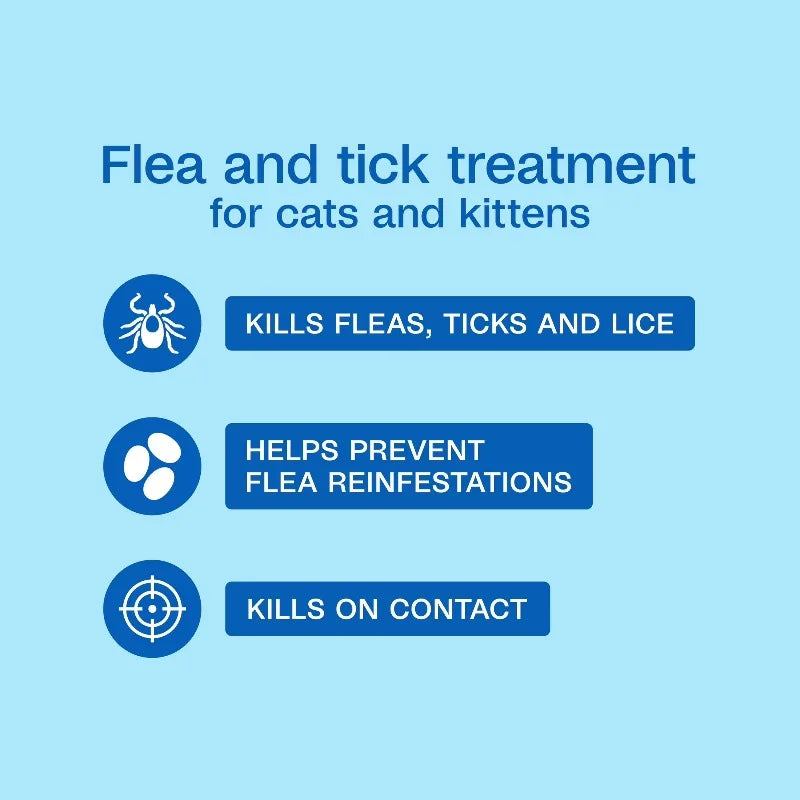 Flea & Tick Foaming Shampoo & Wash for Cats & Kittens Over 12 Weeks, Sensitive Skin Flea Treatment for Cats & Kittens