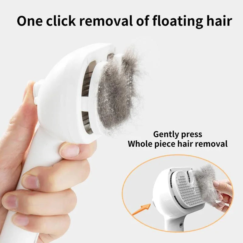 Dog Comb Pet Steam Massage Brush, Soft Round Head Hair Removal Comb for Dogs & Cats, Universal Grooming Accessory