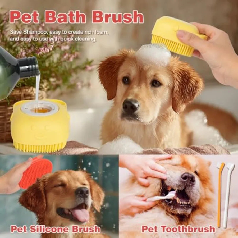 XXXL 20 Pieces Dog Gift Basket for Dogs Pet Spa Gift Set with Shower Gel Shampoo Toys Plush Rubber Rope Training Toys Birthday