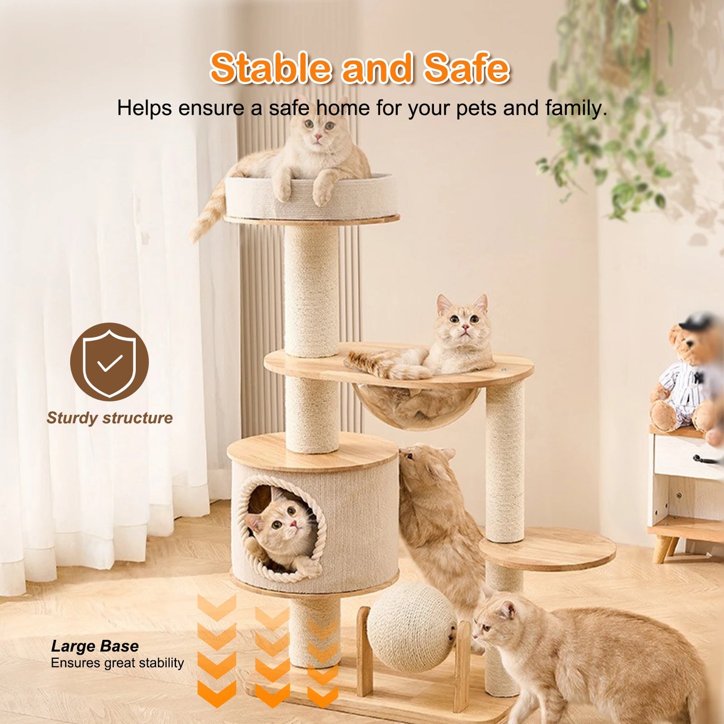 Indoor Cat Climbing Nests Wear Resist Handwoven Tower Baskets Breathable Pet Supplies Climbing Frame