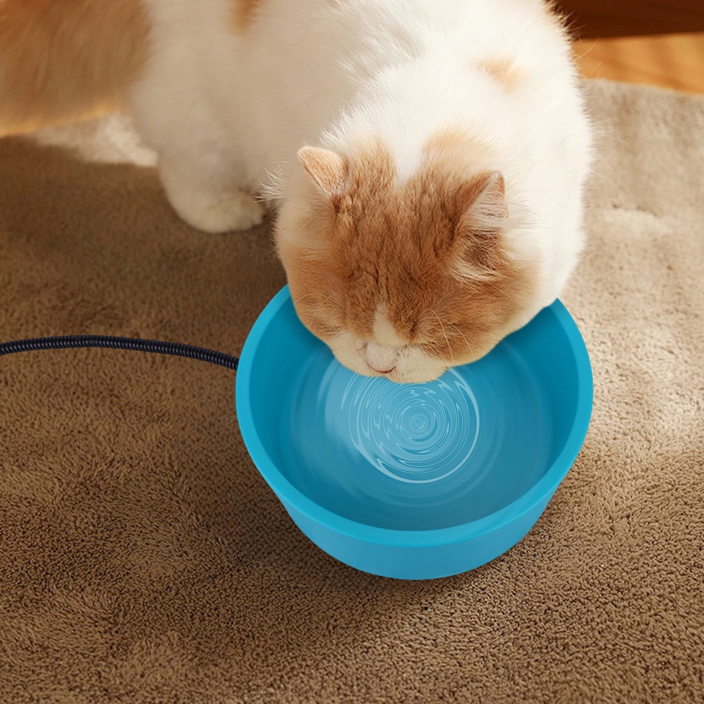 3.2L/108 Oz Heated Pet Water Bowl Anti-Freeze Outdoor Heated Dog Dish Winter Bowl for Dogs Cats Chicken Duck Rabbits Squirrels ﻿
