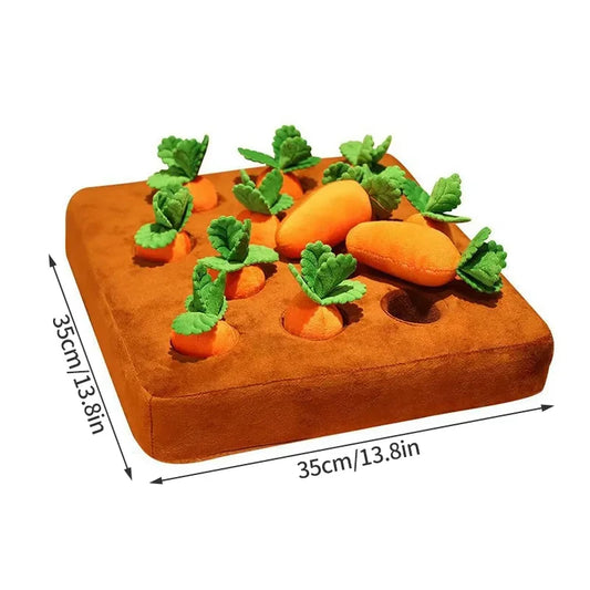 Pet Carrot Plush Toys Interactive Tooth Cleaning Toy Plush Vegetable Field Chew Toy Sniff Training Hidden Food Toys Dog Toys