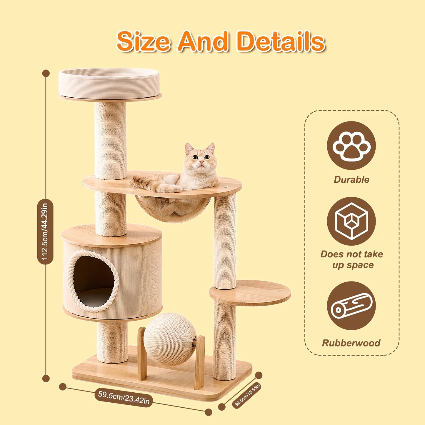 Indoor Cat Climbing Nests Wear Resist Handwoven Tower Baskets Breathable Pet Supplies Climbing Frame