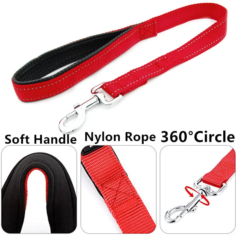 Dog Leash Short Dogs Leashes 60cm Nylon Leashes Rope Pet Chain Soft Handle Waterproof Leash for Dog Walking Belt Pet Accessories