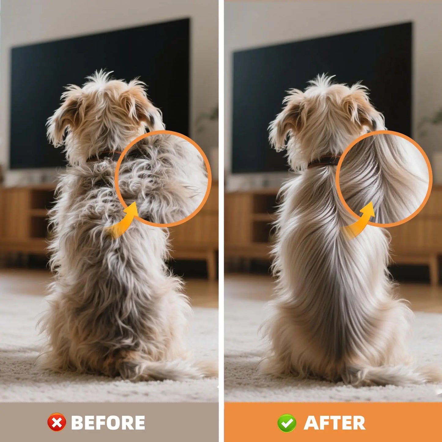 Upgraded Pet Professional Deshedding Dog Brush &Hair Remover Comb – Grooming Tool for Cats Dogs Horses, Itching Relief Fur Knot