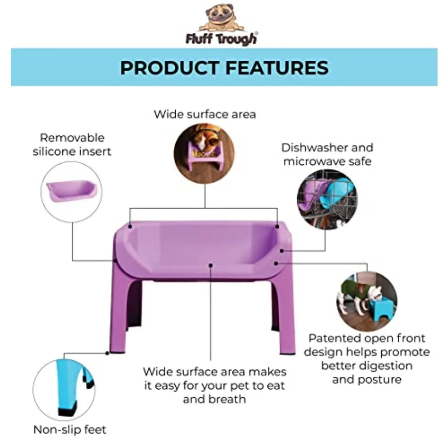 Elevated Dog Bowl for Food 5inch Tall Cat and Dog Feeding Station Vet Approved Non-xic Silicone Feeder Bowl Insert Raised Bowl