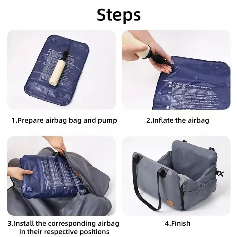 Dog Car Seat with Safety Belt Airbag Four Season Universal Pet Ooster Nest Cushion Washable Dog Cat Sofa Bedding Travel Mattress