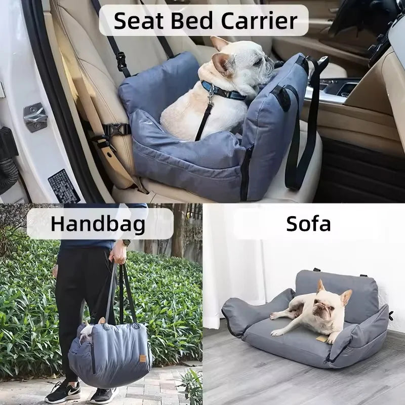 Dog Car Seat with Safety Belt Airbag Four Season Universal Pet Ooster Nest Cushion Washable Dog Cat Sofa Bedding Travel Mattress