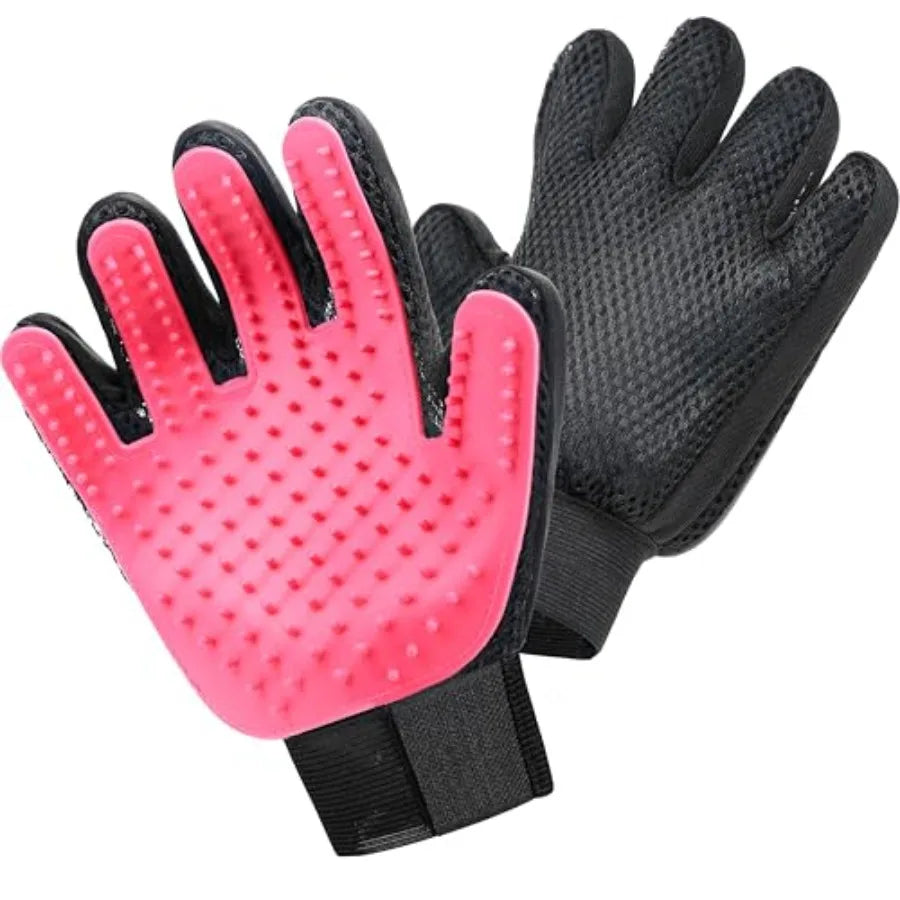 Pet Grooming Gloves for Dogs and Cats - Grooming Mitt for Dogs -Cat Gloves - Hair Removal Bruh - All Hair Types