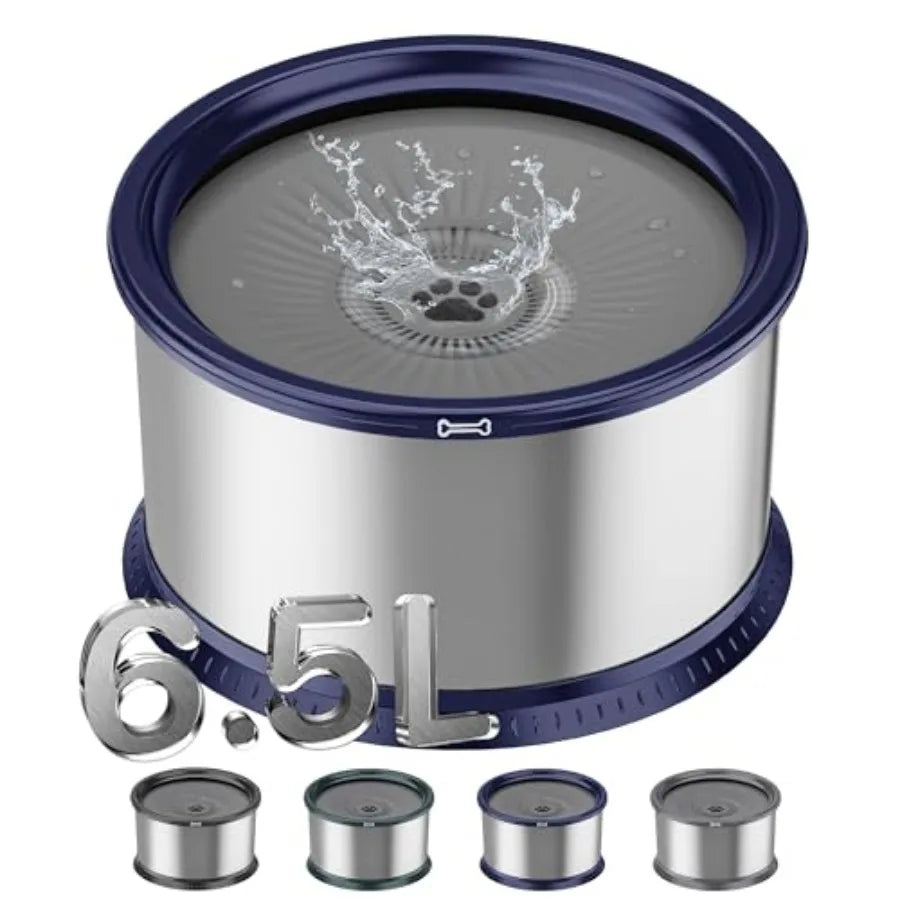 1.6 Gallon Dog Water Bowl/220oz Stainless Steel No Spill Water Bowls for Large Dogs Super Large Capacity Splash Proof Pet Slow