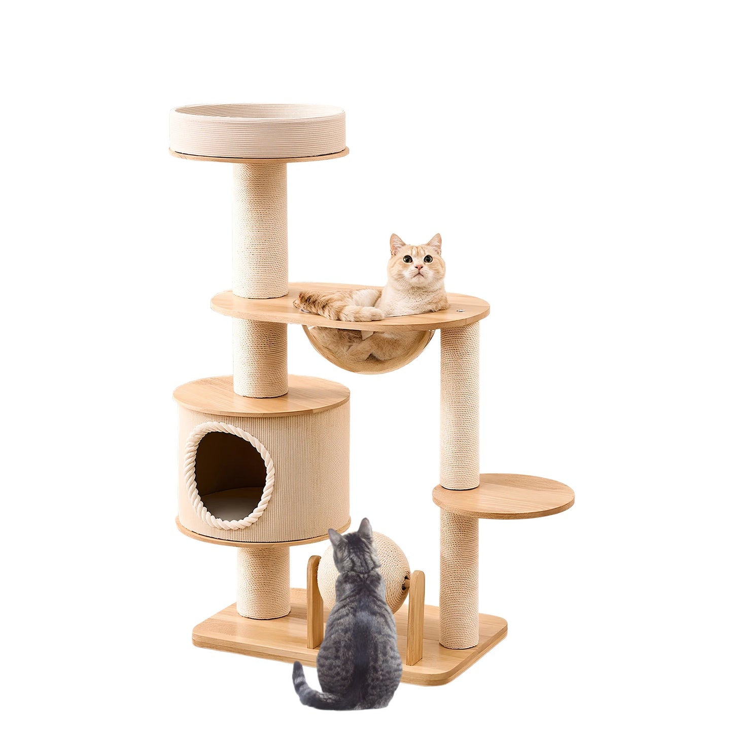 Indoor Cat Climbing Nests Wear Resist Handwoven Tower Baskets Breathable Pet Supplies Climbing Frame