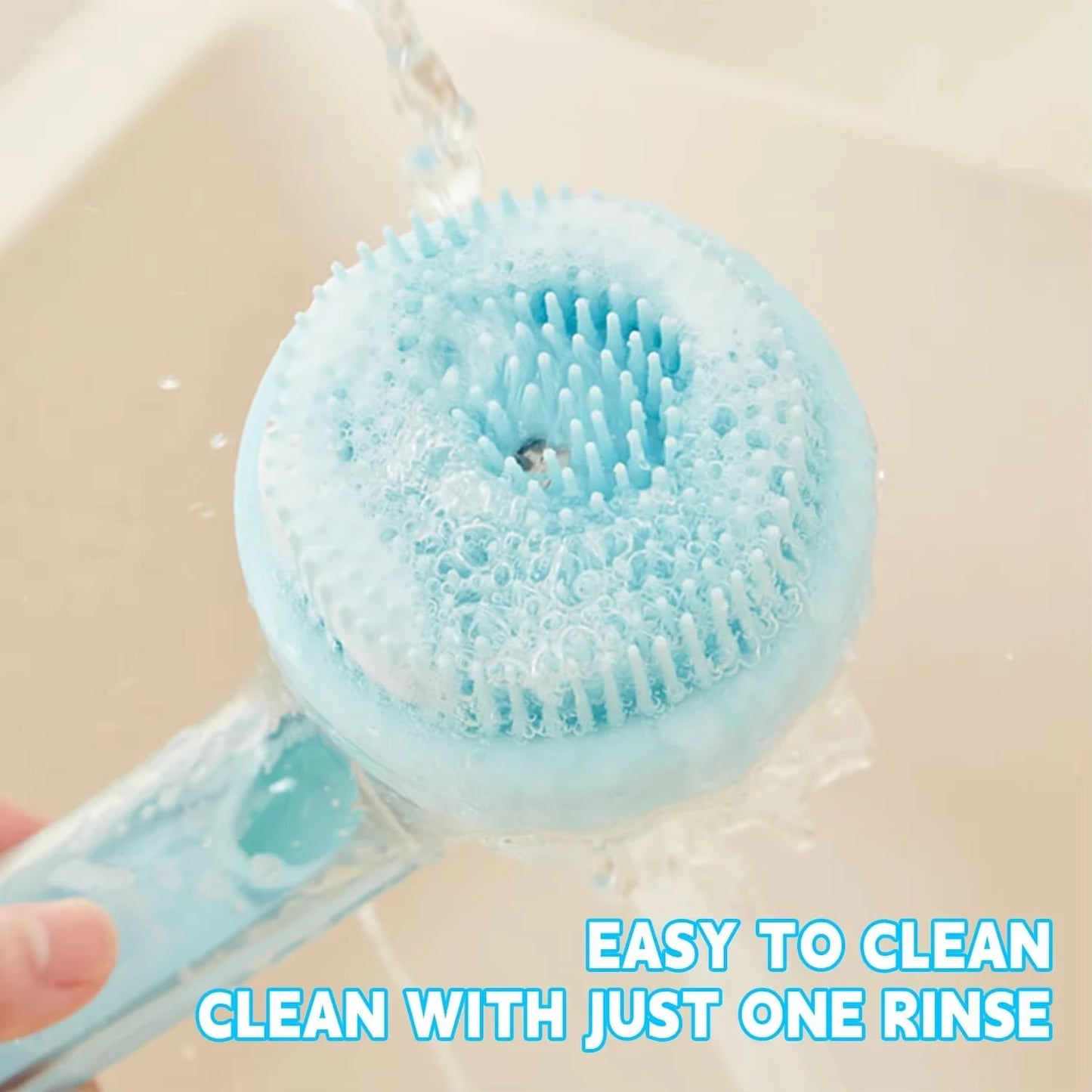 1pc Pet Bath Brush Soft Silicone Long Handle With Shampoo Dispenser Gentle Massage for Grooming and Cleaning Fur And Hair