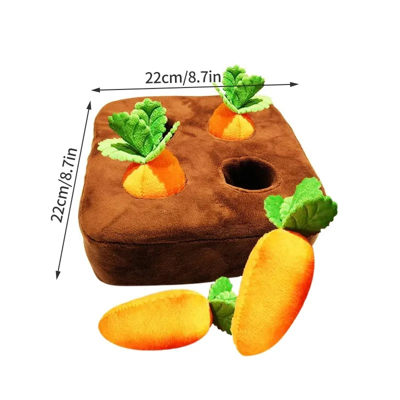Pet Carrot Plush Toys Interactive Tooth Cleaning Toy Plush Vegetable Field Chew Toy Sniff Training Hidden Food Toys Dog Toys