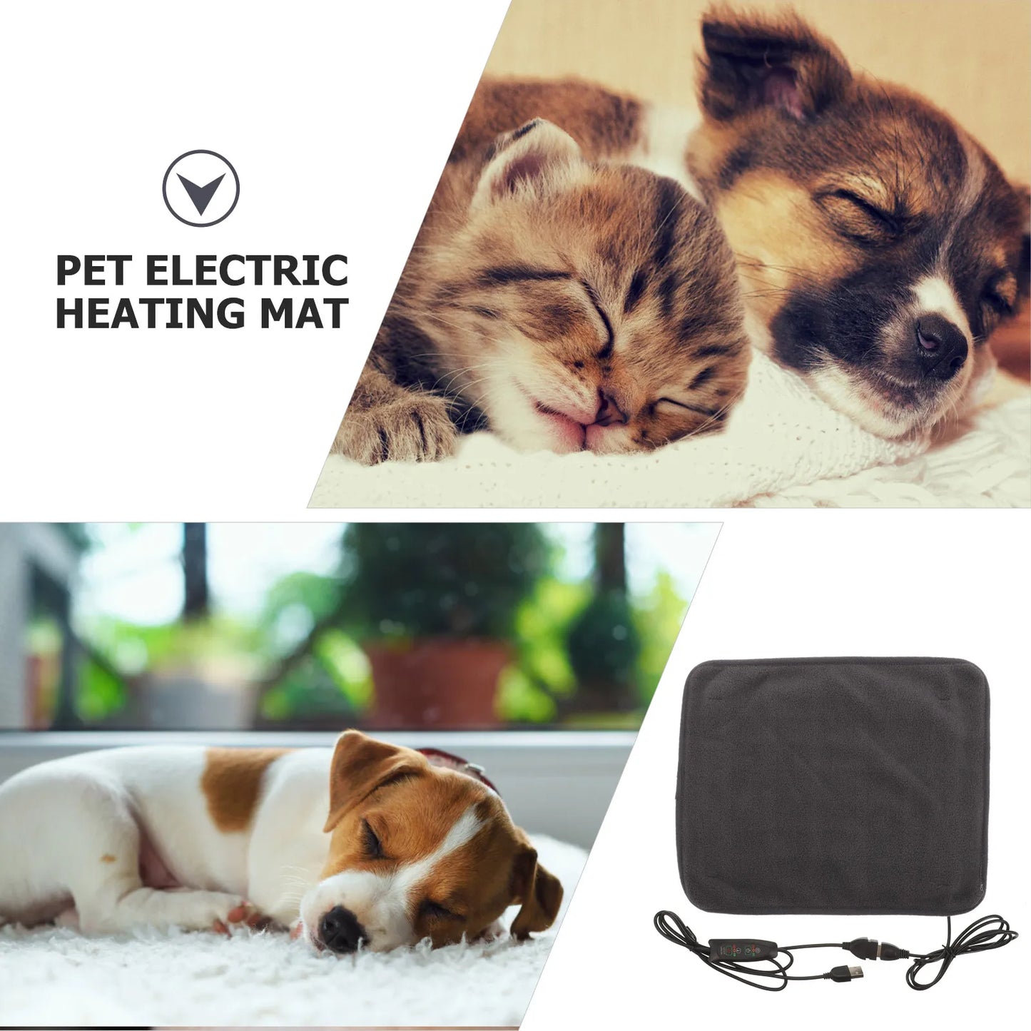 Adjustable Usb Heated Pet Pad Dog Cat Heating Blanket Warm Bed Mats Pads Cushion Puppy Beds Comfortable Rest Areas For Pets