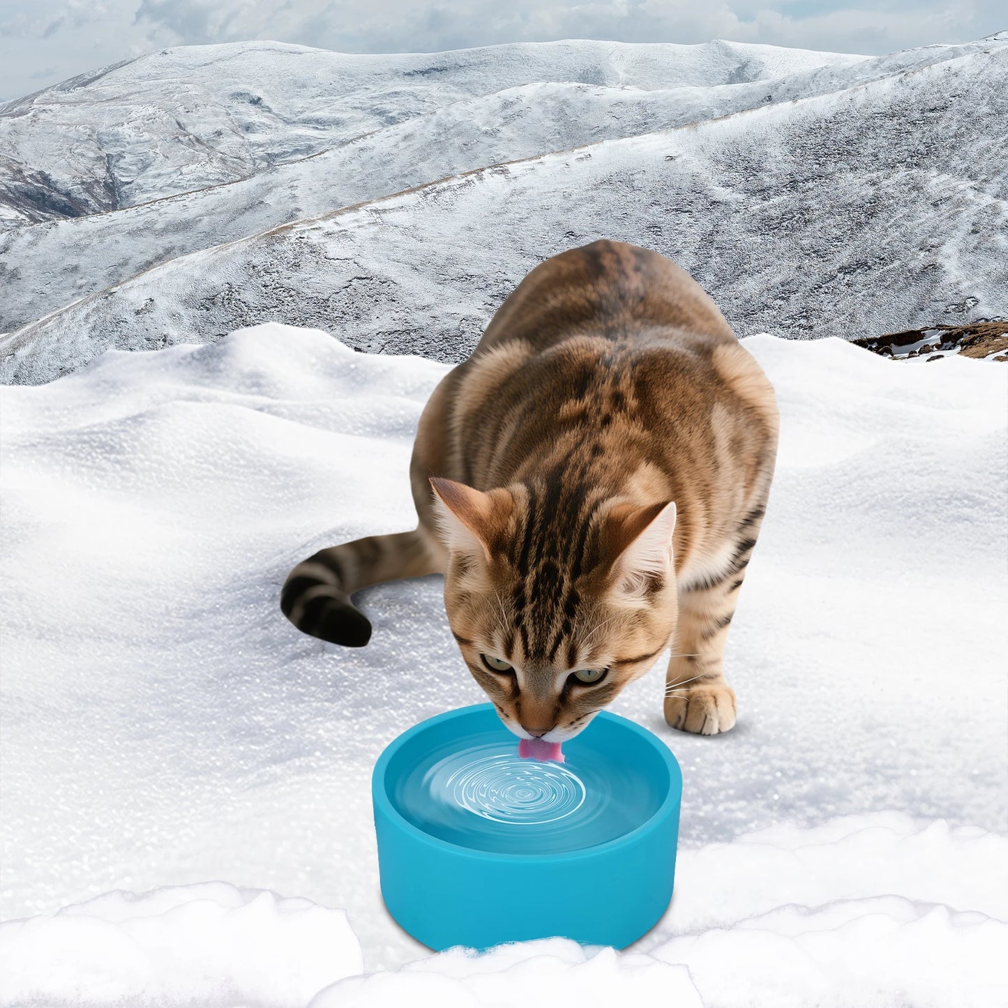 3.2L/108 Oz Heated Pet Water Bowl Anti-Freeze Outdoor Heated Dog Dish Winter Bowl for Dogs Cats Chicken Duck Rabbits Squirrels ﻿