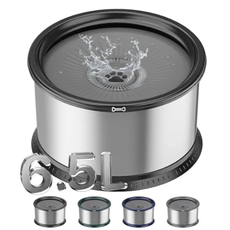 1.6 Gallon Dog Water Bowl/220oz Stainless Steel No Spill Water Bowls for Large Dogs Super Large Capacity Splash Proof Pet Slow