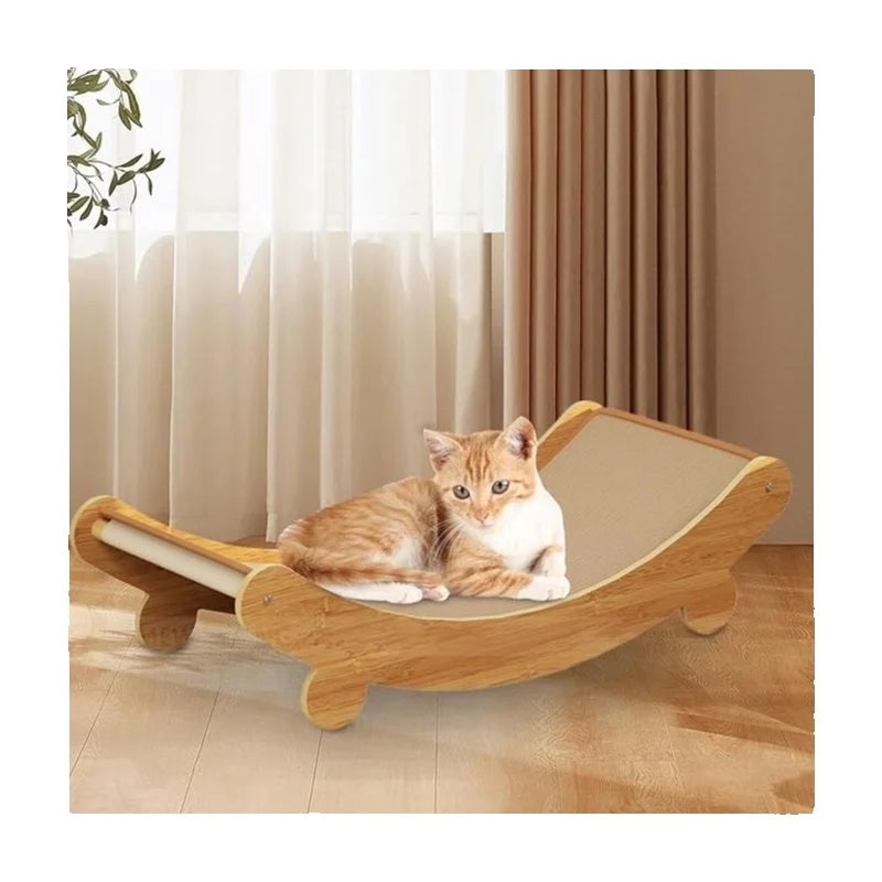 Multi-Functional Cat Scratcher Chair - Interactive Cat Bed with Scratch Pad & Toy Attachments