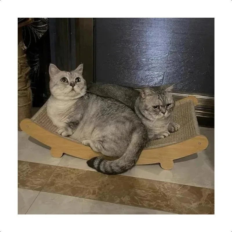 Multi-Functional Cat Scratcher Chair - Interactive Cat Bed with Scratch Pad & Toy Attachments