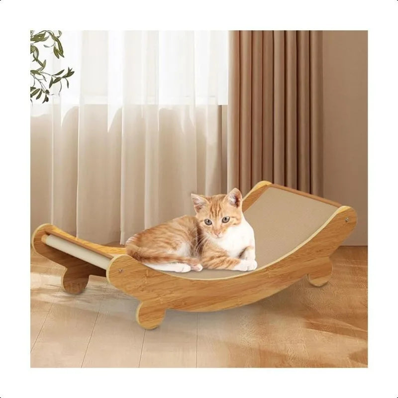 Multi-Functional Cat Scratcher Chair - Interactive Cat Bed with Scratch Pad & Toy Attachments