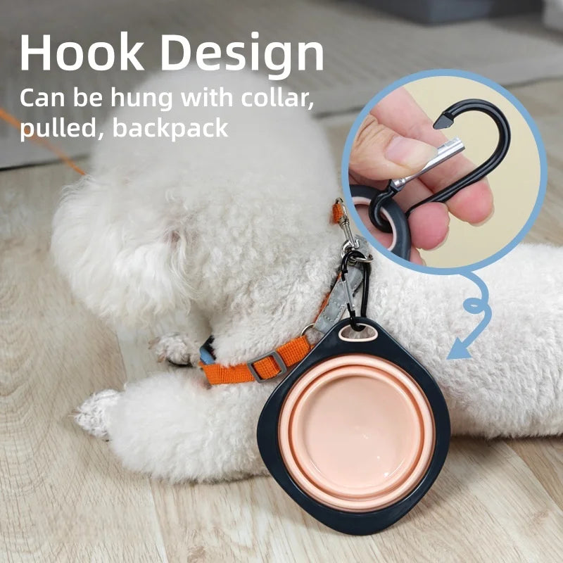 Pet Portable Folding Bowl Outdoor Dog Food Telescopic Pet Bowl Water Bowl Pet Food Container Collapsible Cat Travel Pet Feeder