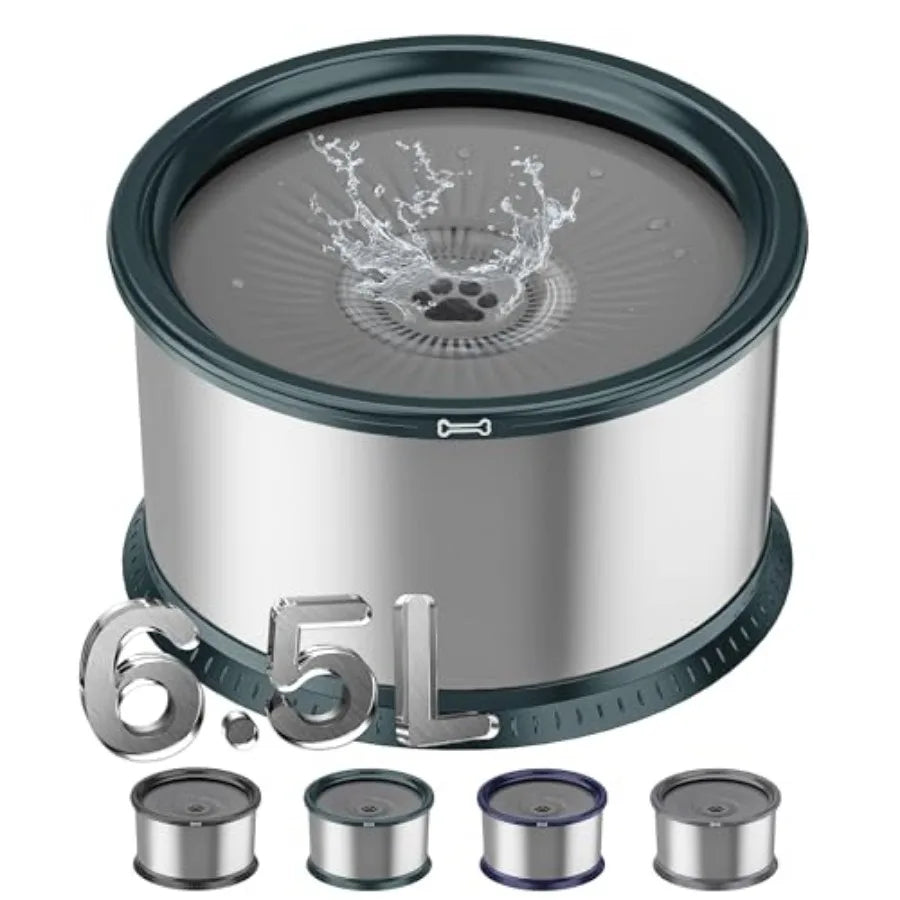 1.6 Gallon Dog Water Bowl/220oz Stainless Steel No Spill Water Bowls for Large Dogs Super Large Capacity Splash Proof Pet Slow