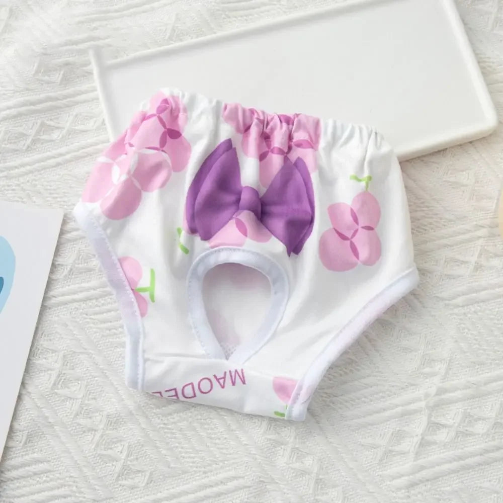 Washable Dog Physiological Pants Cartoon Print Leakproof Dog Menstrual Pants Breathable Cute Pet Diaper Portable Pet Supplies