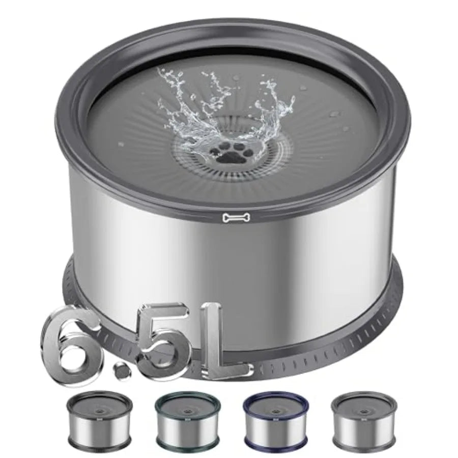 1.6 Gallon Dog Water Bowl/220oz Stainless Steel No Spill Water Bowls for Large Dogs Super Large Capacity Splash Proof Pet Slow