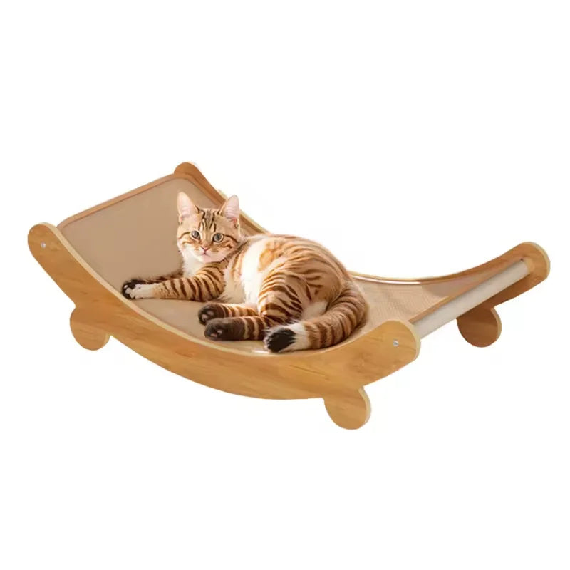 Multi-Functional Cat Scratcher Chair - Interactive Cat Bed with Scratch Pad & Toy Attachments